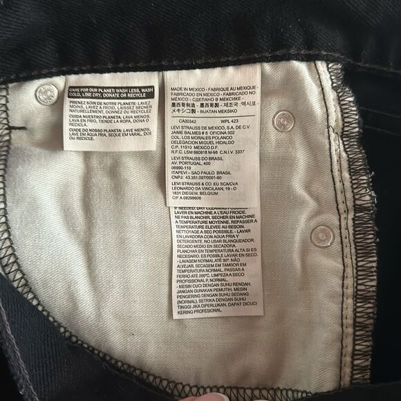 Levi's Black Straight Leg Jeans Classic Style - Picture 6 of 6